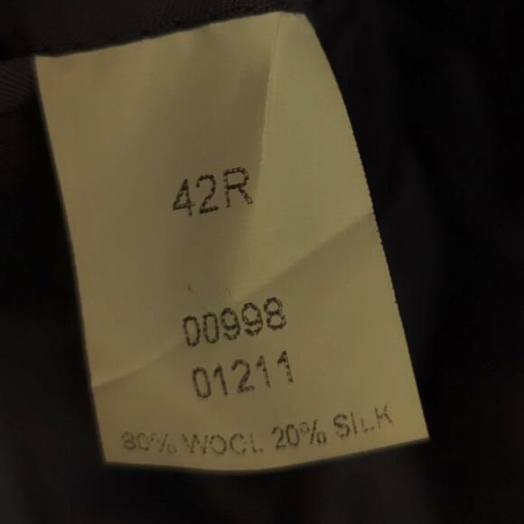 Jos A Bank 42R Wool Silk Blazer Stripe Gray 2 Button Signature Made Mexico - Picture 4 of 9